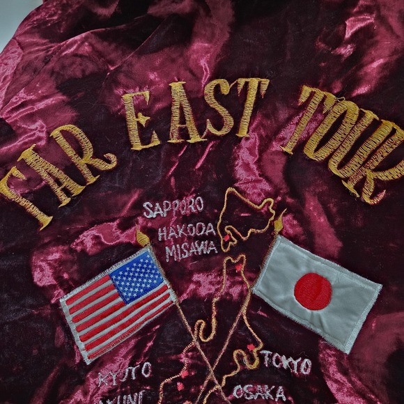 Vintage 80s Sukajan Far East Tour Okinawa Japan Bomber Jacket Dragon Small EUC - Picture 12 of 15